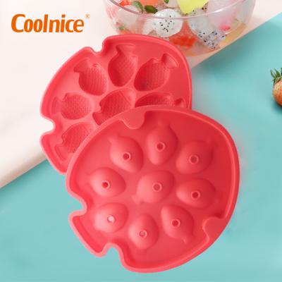 China Viable Cute Fish Shaped Flexible Ice Trays Bpa Free Durable Ice Cube Trays Silicone Mold for sale