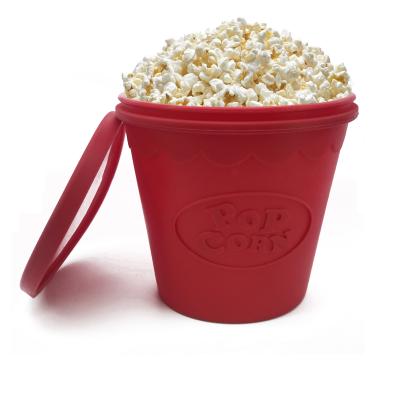 China Universal Collapsible Popcorn Maker Household Silicone Popcorn Cup Plastic Drinks Holder for sale