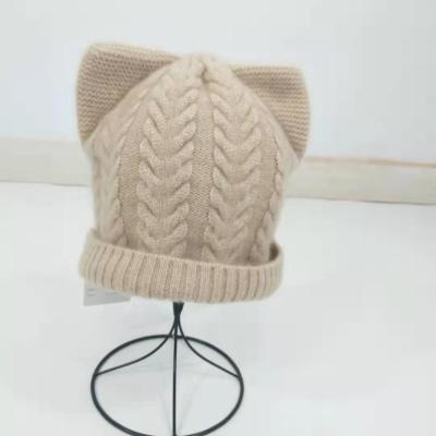 China breathable & New Cute High Quality Waterproof Adult/Child Winter Knit Cat Ear Beanie Hat for sale