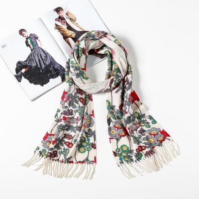 China Cashmere Factory High Quality Comfortable Soft Pure Cashmere Printed Scarf for sale