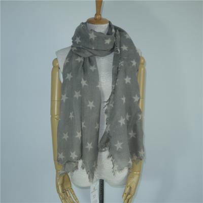 China 10%cashmere 90%wool selling warm soft black and white winter star scarf for women for sale