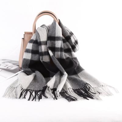 China Wholesale Double Sides Plaid Women Woolen Winter Cashmere Warm Shawls for sale