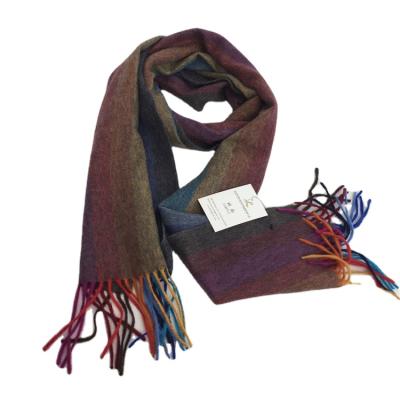 China 30% 70% wool pashmina autumn big needle new scarf men women woolen yarn hand made knitted splicing scarf for sale