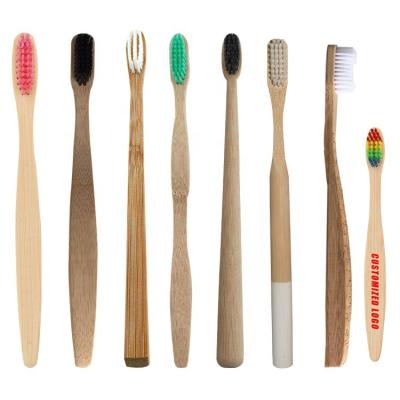 China Nature Custom Foldable Adult Colorful Soft Wooden Bristle Kids Children Logo Bamboo Toothbrush for sale