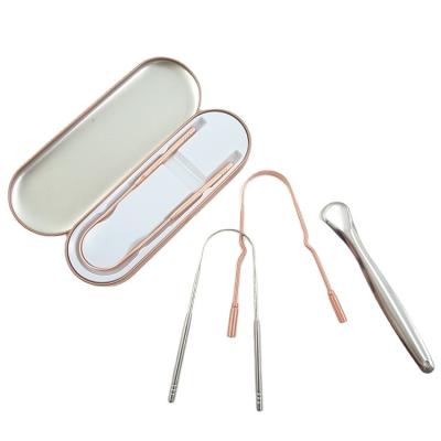 China For Home Use China Factory High Quality Stainless Steel Tongue Scraper Copper Tongue Remover for sale