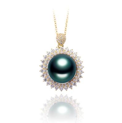 China PEARL Oliveira Tahiti Black Pearl Pendant S925 Silver for sale