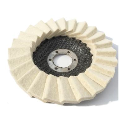 China 125mm Wool 5inch Felt Fin Polishing Disc for Mirror Metal Stainless Steel Wool 5inch Polishing Abrasive Wheels for sale