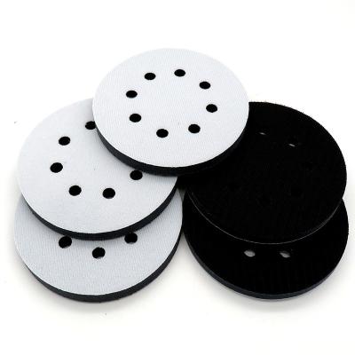 China Soft Bodies 5-Inch 8 Holes Hook Pad And Loop Sponge Cushion Interface Pads for sale