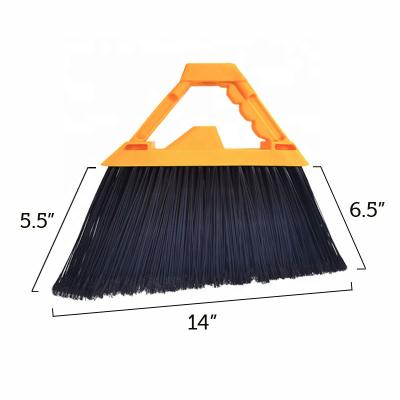 China ISSA Membership Brooms Supplier Wholesale Large Angle Broom With Replacement Plastic Heavy Duty Broom Threaded Tip for sale