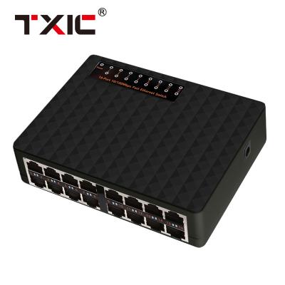 China DIEWU OEM 16 10/100M Plug and Play Cost Effective Ethernet LAN Switch Port Hub for sale