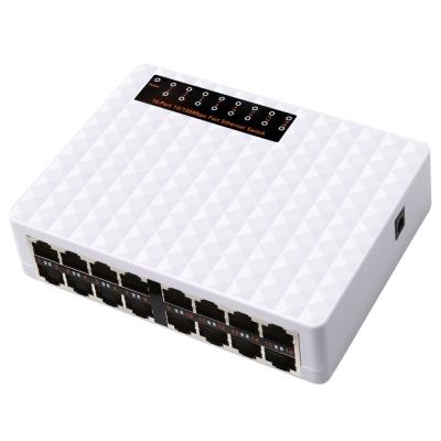 China LACP Factory Price 16 Ports Network Switch 10/100Mbps RJ45 Plug & Play Ethernet Lan Switch For Office for sale