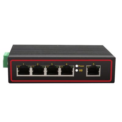 China LACP TXIC&DIEWU 5 Port Din Rail Power Network Switch Industrial Aluminum Metal Housing Industrial Ethernet Switch for sale