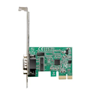 China NEW PCIe to One Port Serial Riser Card RS232 COM Expansion Card High Quality With AX99100 Chip 1x RS232 Serial Port for sale