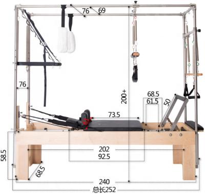 China Fitness Center TITAN Commercial Grade Pilates Cadillac Reformer Equipment 2in1 Multifunctional Studio for sale