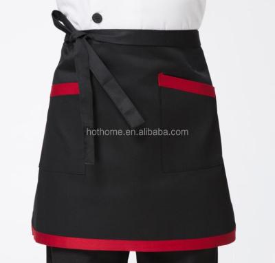 China Waiteress Waiter Black Half Apron Restaurant Bar Kitchen Waist Apron Bib Cleaning Aprons For Women for sale