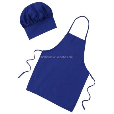 China Custom printed white cotton fabric kitchen chef cleaning apron with hat for wholesale for sale