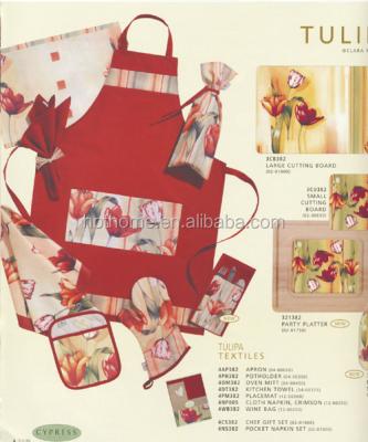 China Household textiles sublimation kitchen set, uniform apron, potholder, oven mitt, gloves wholesale for sale