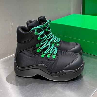 China Green Matching Boots Men's Ankle Boots Candy Color Waterproof Hiking Boots Fashion Trend Coconut Shoes Sports Shoes Lace Up for sale