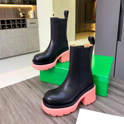 China New winter style autumn winter style fashion trend ankle boot high heel character individual BOOT FEMALE England thick bottom big thick wind for sale