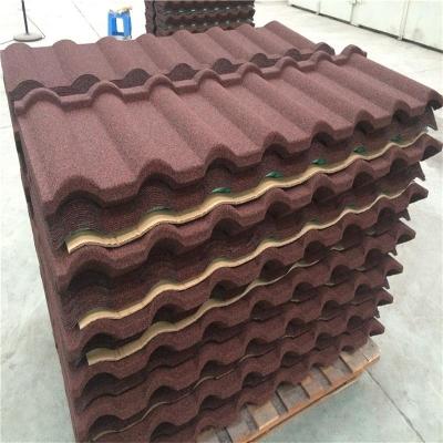 China Good Price Steel Sheet Shingle Roofing Clay Stone Coated Roof Tiles Milan Flat Tile for sale