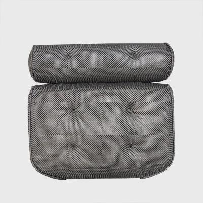 China Sustainable breathable3D air mesh bath pillow with breech and suction cups pillow back bath pillow for sale