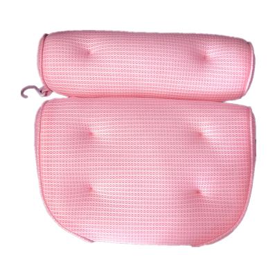 China Sustainable Breathable And Washable 3D Air Mesh Bath Pillow With Breech Pillow Bath Pillow for sale