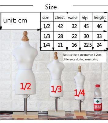 China Eco-friendly 1/2 Scale Female NC Size Mini Mannequin With No Leg For Garment School Designers Students for sale