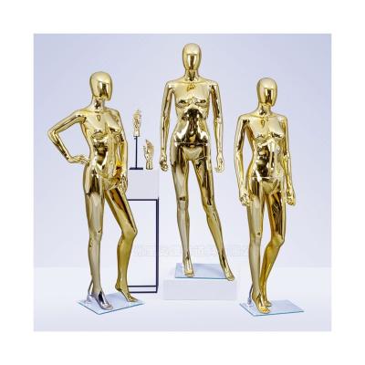 China New Designer Full Body Mirror Chrome Color Eco-friendly Boutique Lingerie Female Mannequin Gold Coating for sale