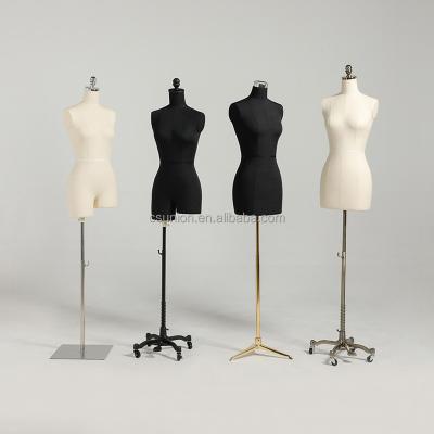 China Other Female Dressmaker Clothing Display Cloth Foam Mannequin With Metal Footing for sale