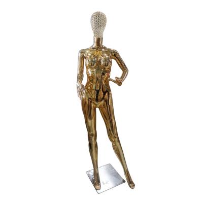 China Eco-friendly Plastic Female Gold Chrome Wire Iron Stand 2020 Full Body Mannequin Head for sale