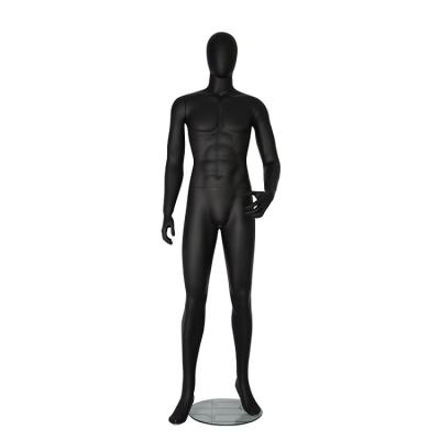 China Eco-friendly Eco-friendly Standing PP Plastics For Sale Full Body Male Matte Black Mannequin for sale