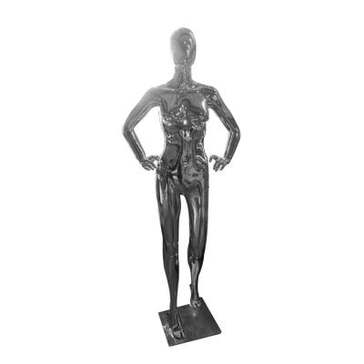 China Eco - Friendly Display Plated Full Body Chrome Silver Female Mannequin for sale