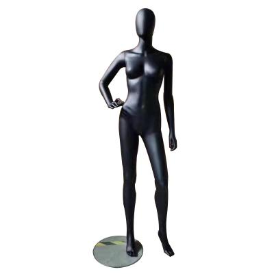 China Matte Black Adjustable Plastic Round Low Stand Eco-friendly Female Full Torso Mannequin for sale