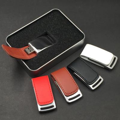 China Total Capacity 8gb 16gb Leather Memory Disk Pendrive 32gb Leather Usb Flash Drive Customize Logo for sale