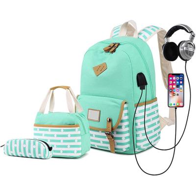 China With USB ladies bags kids set backpack backpack and lunch box sets school bag set backpack with USB for sale