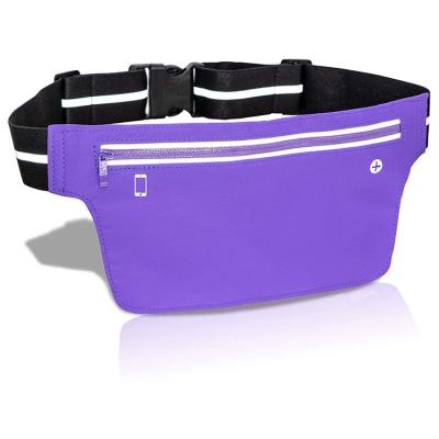 China Water Resistant Ultra Slim Fanny Waist Pack, Water Resistant Fashion Running Bag, Reflective Adjustable Elastic Waistband for sale