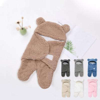 China Autumn Winter Cute Body Separate Lamb Plush Leg Suit Baby Super Warm And Soft Anti-pilling Bear Wrap Covering for sale