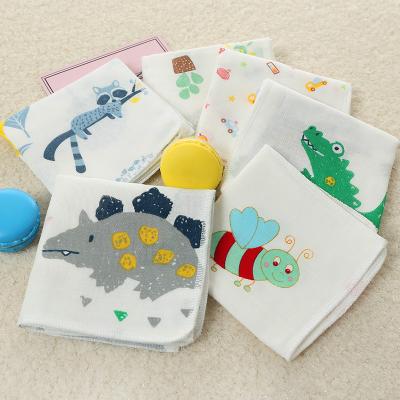 China QUICK DRY 4 Layers 4 Piece Packs Print Gauze Cute Muslin Newborn Baby Cotton Saliva Face Towel for sale