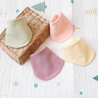 China New Product 100% Cotton Washable Cute Muslin Burst Breathable RTS Baby Bandana Drool Absorbent Bib Multi-use for sale