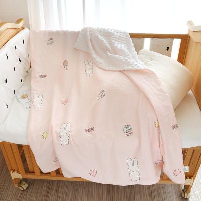 China Dropshipping Cartoon Anti-Static Removable Washable Hutch Relieve Double-Layer Gauze Blanket Kids Quilt Dot Minky Quilt Cover Cotton for sale