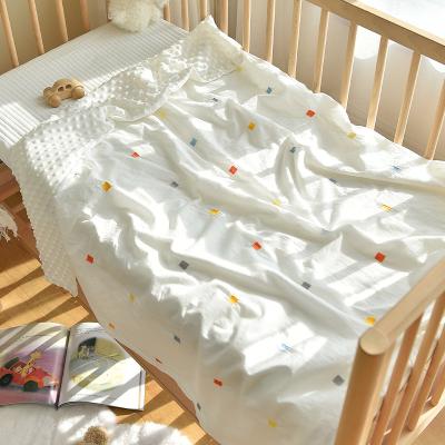 China Spring Autumn Embroidered Quilt Cover Cartoon Washable Cotton Embroidered Product Soft Warm Removable Crib Dorm Cover Alone for sale