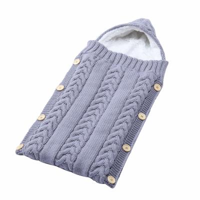 China Custom Color Baby Kids Newborn Toddler Breathable Knit Sleeping Bag Baby Wrap Wrap Baby Blanket for sale