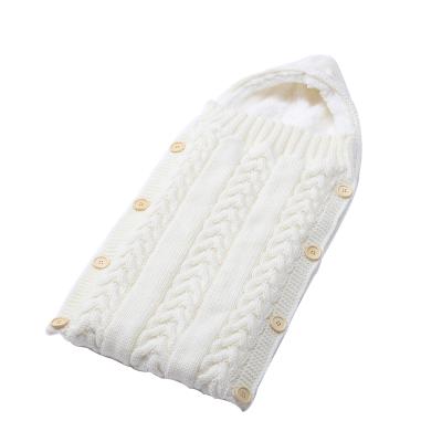 China Baby 2.5 Adiathermal Power Knitted Breathable Newborn Sleeping Bag Ultra-Soft Warm Hooded Stroller Bag Chinese Made for sale