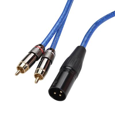 China Multimedia Black Gray Rca to Xlr Cable 6.0mm Audio Cables for sale