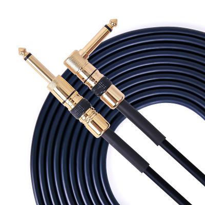 China Right Angle 6.35mm Sound Signal Transmission 1/4 Inch Electric Guitar/Keyboard Instrument Guitar Cable for sale