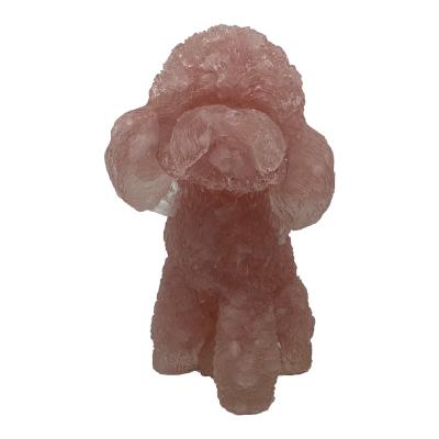 China Europe High Quality Quartz Healing Stone Rose Crystal Lovely Resin Teddy Dog For Gifts Decoration for sale