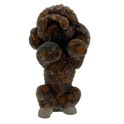 China Europe Fascinating Price Brown Tigerseye Quartz Hand Carved Crafts Crystal Resin Dog For Gift for sale