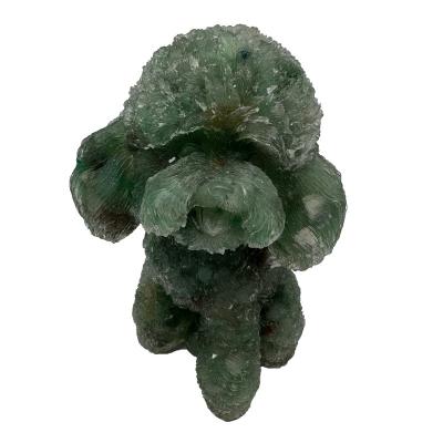 China Europe Hot Sale Natural Crystal  Aquamarine Chips Resin Dog Carving  Crafts For Home Decoration for sale