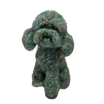 China Europe Healing Crystal Green Aventurine Crystal Puppy Hand Carved Resin Dog Lovely Teddy Decoration for sale