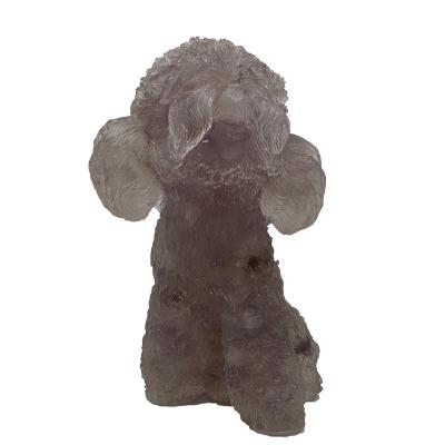 China Europe Wholesale Natural Healing Crystal Amethyst Chips Carved Resin Teddy Dogs For Home Decoration Gift for sale